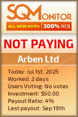 Arben Ltd HYIP Status Button