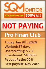 Pro Finan Club HYIP Status Button