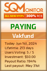 Vakfund HYIP Status Button