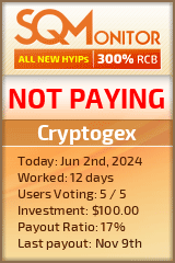 Cryptogex HYIP Status Button