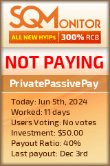 PrivatePassivePay HYIP Status Button