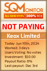 Keox Limited HYIP Status Button