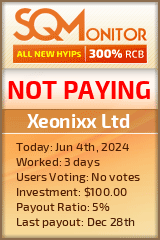 Xeonixx Ltd HYIP Status Button