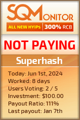 Superhash HYIP Status Button