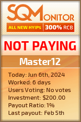 Master12 HYIP Status Button