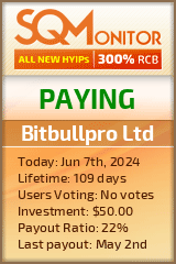 Bitbullpro Ltd HYIP Status Button