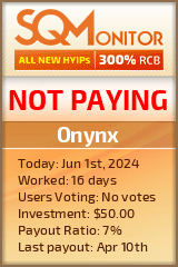 Onynx HYIP Status Button