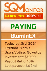 BluminEX HYIP Status Button