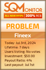 Fineex HYIP Status Button