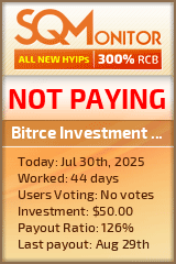 Bitrce Investment Limited HYIP Status Button