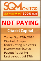 Citadel Capital HYIP Status Button