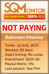 Bullmoon Finance HYIP Status Button