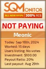 Meonic HYIP Status Button