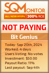 Bit Genius HYIP Status Button