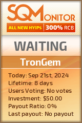 TronGem HYIP Status Button