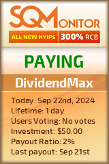 DividendMax HYIP Status Button