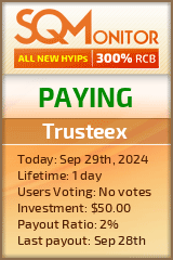 Trusteex HYIP Status Button