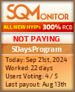 5DaysProgram HYIP Status Button