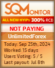 UnlimitedForex HYIP Status Button