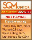 Cryptosynergy HYIP Status Button