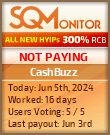 CashBuzz HYIP Status Button