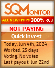 Quick Invest HYIP Status Button