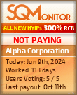 Alpha Corporation HYIP Status Button