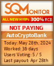 AutoCryptoBank HYIP Status Button