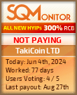 TakiCoin LTD HYIP Status Button
