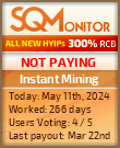 Instant Mining HYIP Status Button