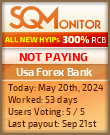 Usa Forex Bank HYIP Status Button
