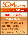 Vault Invest HYIP Status Button