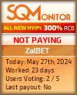ZalBET HYIP Status Button