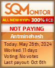 Antminehash HYIP Status Button