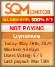 Crynomore HYIP Status Button
