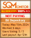 Bit Depository HYIP Status Button