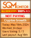 Cryptos Growth HYIP Status Button