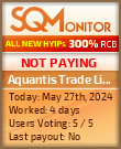 Aquantis Trade Limited HYIP Status Button