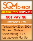 Petrados Ltd HYIP Status Button