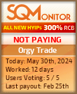 Orgy Trade HYIP Status Button