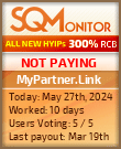 MyPartner.Link HYIP Status Button