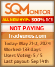 Tradeunos.com HYIP Status Button