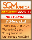 JAEMoney.Ltd HYIP Status Button
