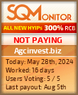 Agcinvest.biz HYIP Status Button