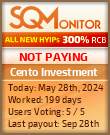 Cento Investment HYIP Status Button