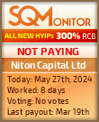 Niton Capital Ltd HYIP Status Button