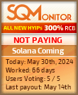Solana Coming HYIP Status Button