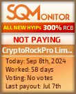 CryptoRockPro Limited HYIP Status Button