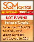 Samurai Crypto HYIP Status Button