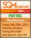 PlayPayouts HYIP Status Button